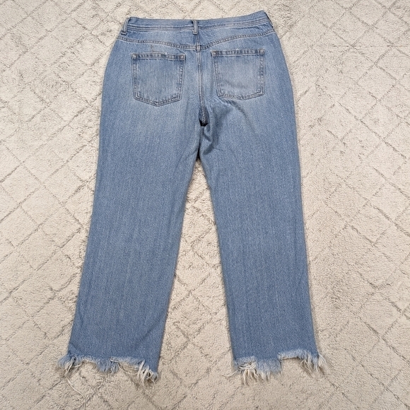 Free People Jeans Women's 29 Blue Light Stone Maggie Straight Distressed Cotton - Picture 10 of 10